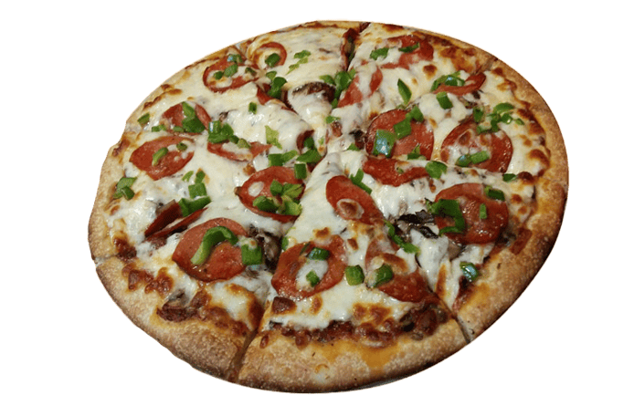 Chicken Supreme pizza with mixed toppings